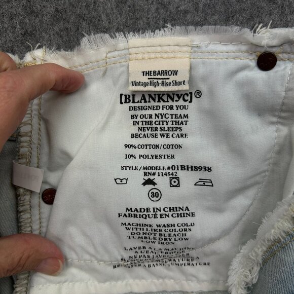 Blank NYC The Barrow Vintage High Rise Cut Off Shorts Women's Size 30 Denim NWT - Picture 5 of 11